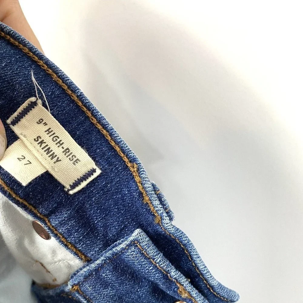 Madewell Women's 9-Inch High-Rise Skinny Ripped & Repaired York Denim Jeans 27 - Picture 9 of 11